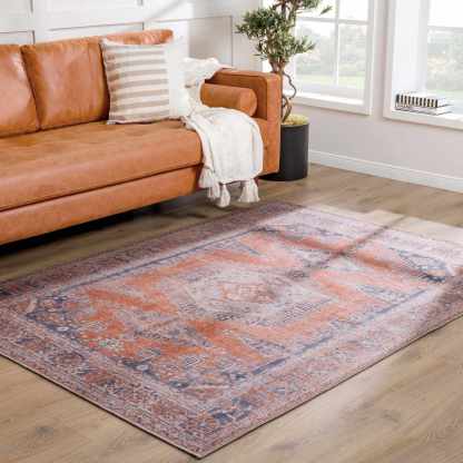 Tapis Taber de style persan orange brûlé