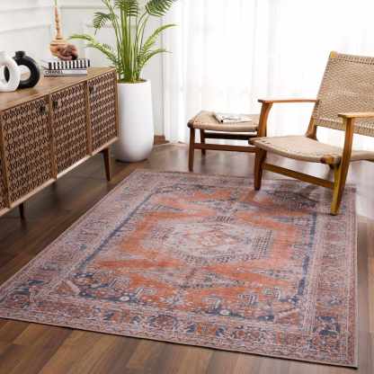 Tapis Taber de style persan orange brûlé