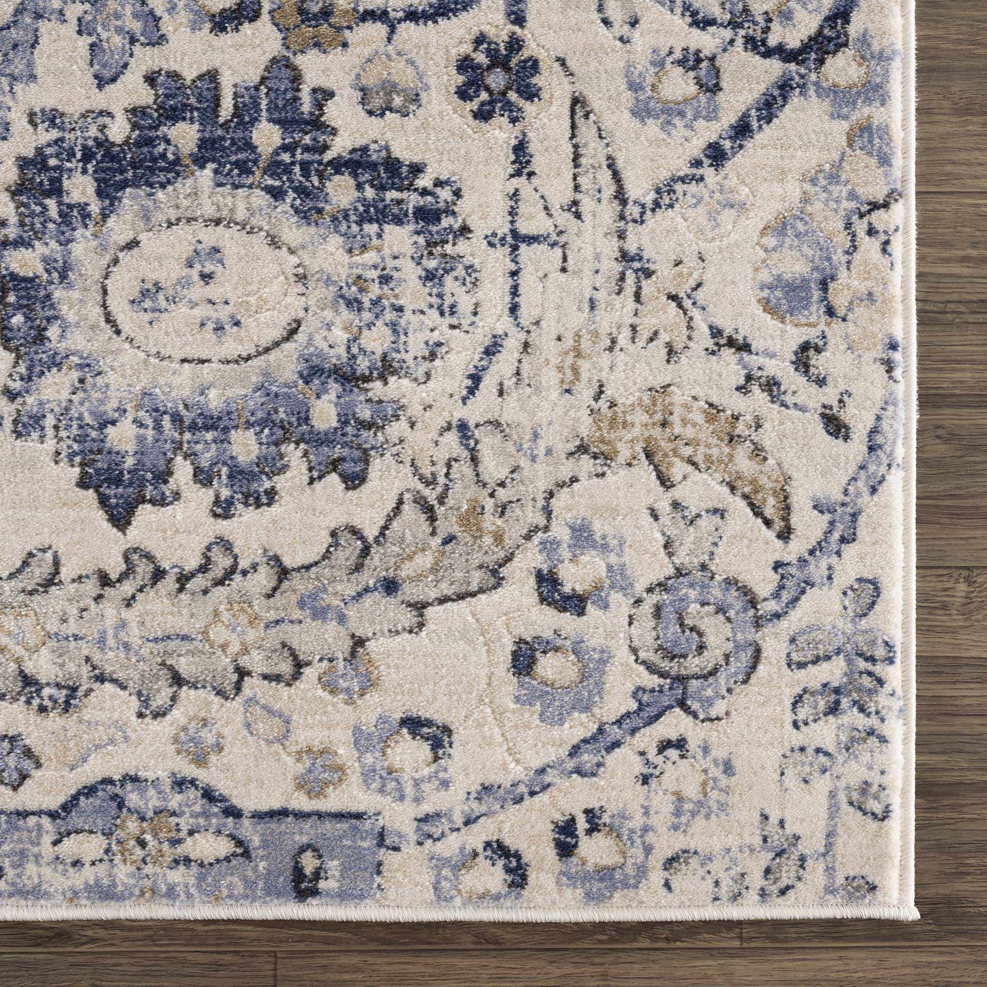 Tapis Oushak Georgiana bleu et beige