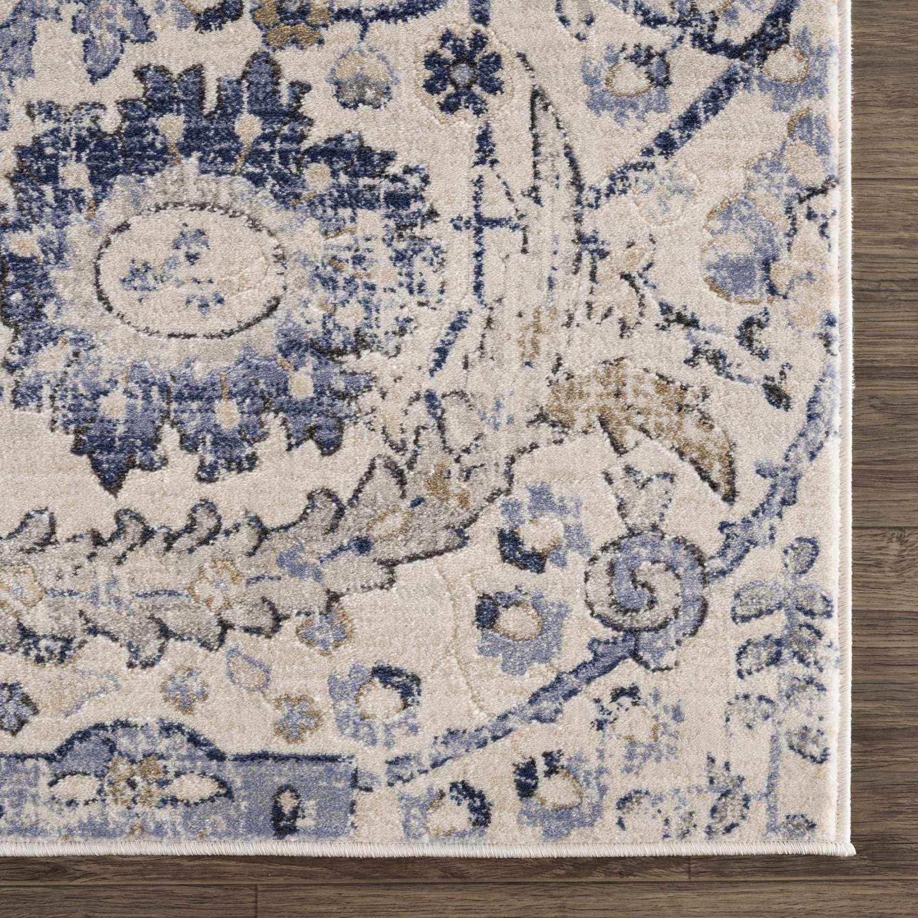 Tapis Oushak Georgiana bleu et beige