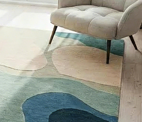 Tapis en laine touffeté main beige bleu sarcelle abstrait pour salon, tapis contemporain touffeté moderne 9 x 12 8 x 10 pour chambre à coucher, tapis de salle à manger personnalisés