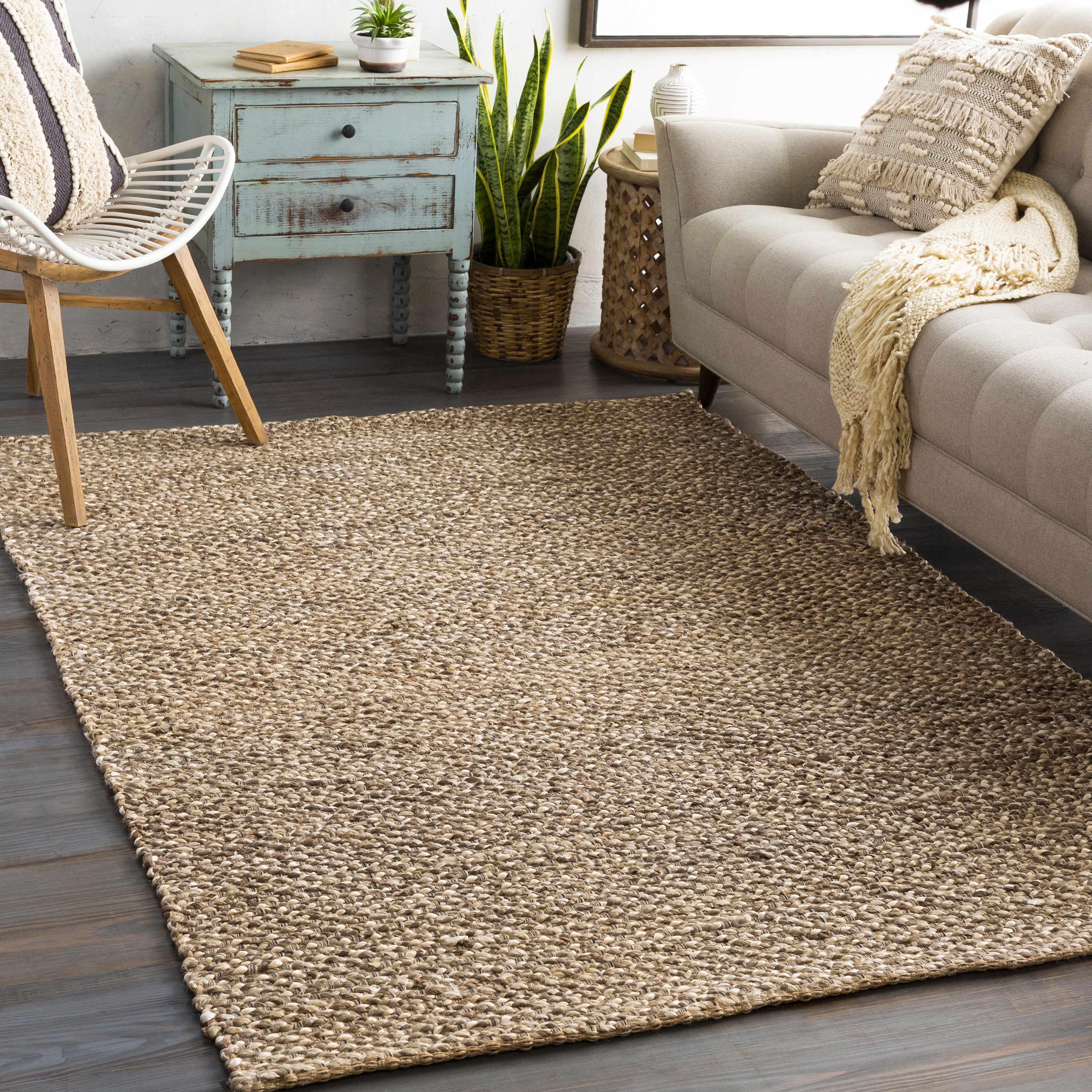 Tapis Caspar tissé à la main en jute naturel