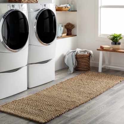 Tapis Caspar tissé à la main en jute naturel
