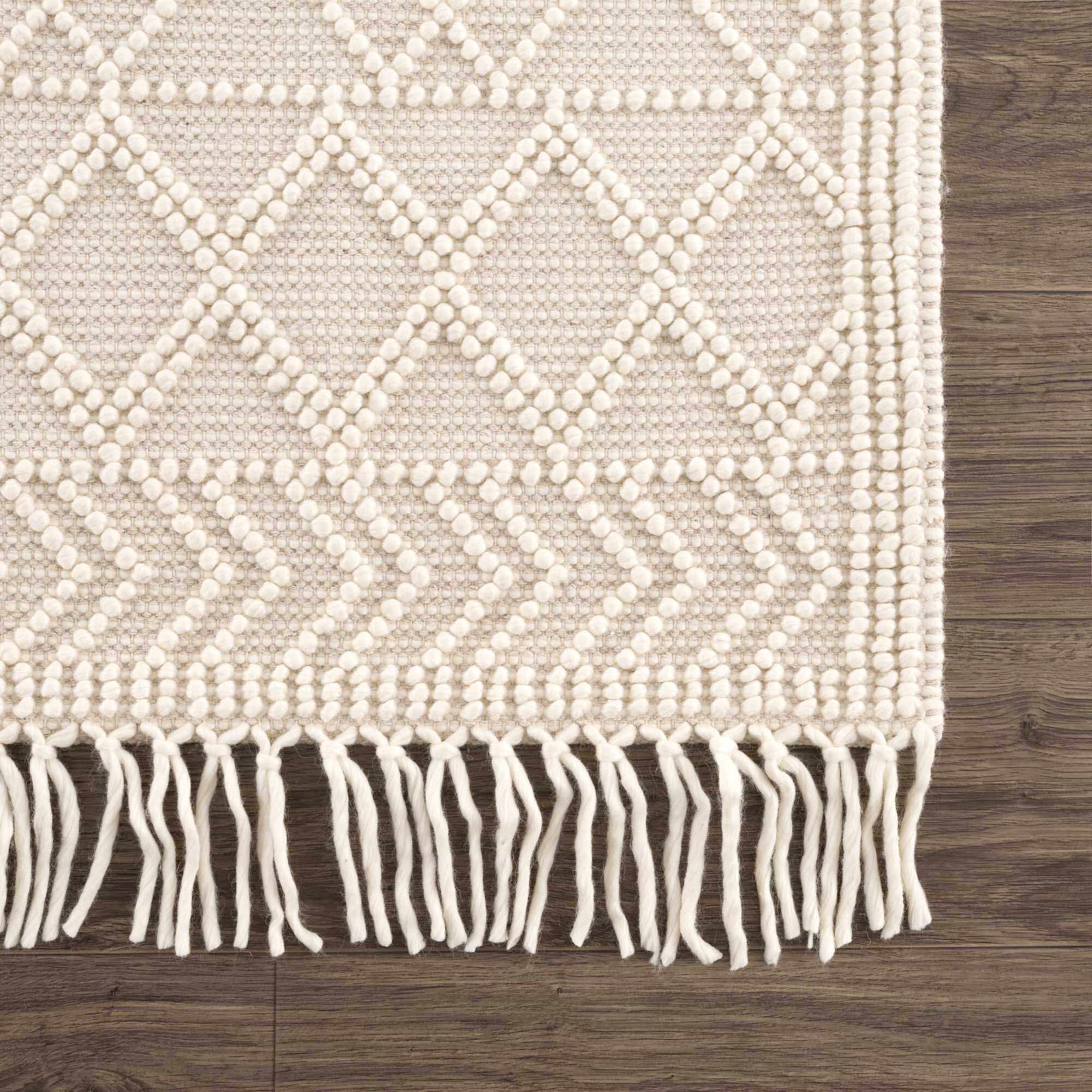 Tapis en laine Ramsbury Beige Trellis