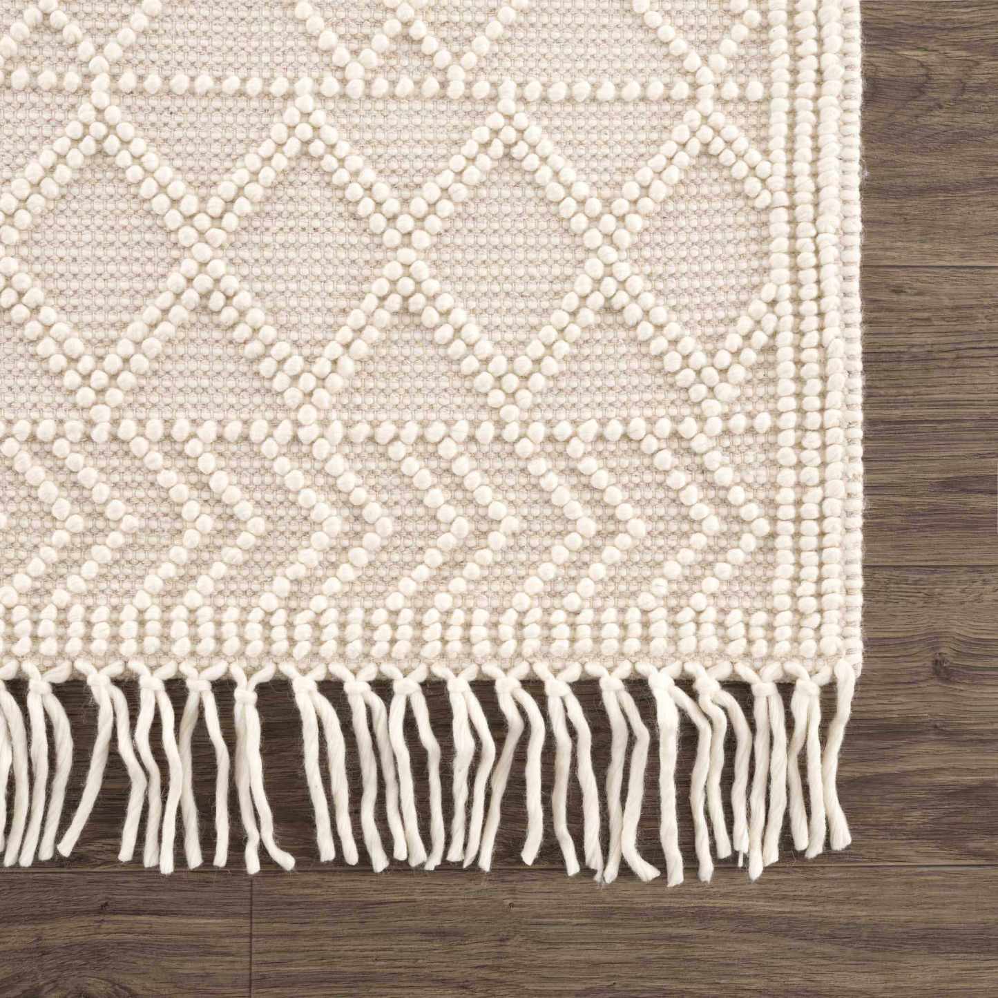 Tapis en laine Ramsbury Beige Trellis