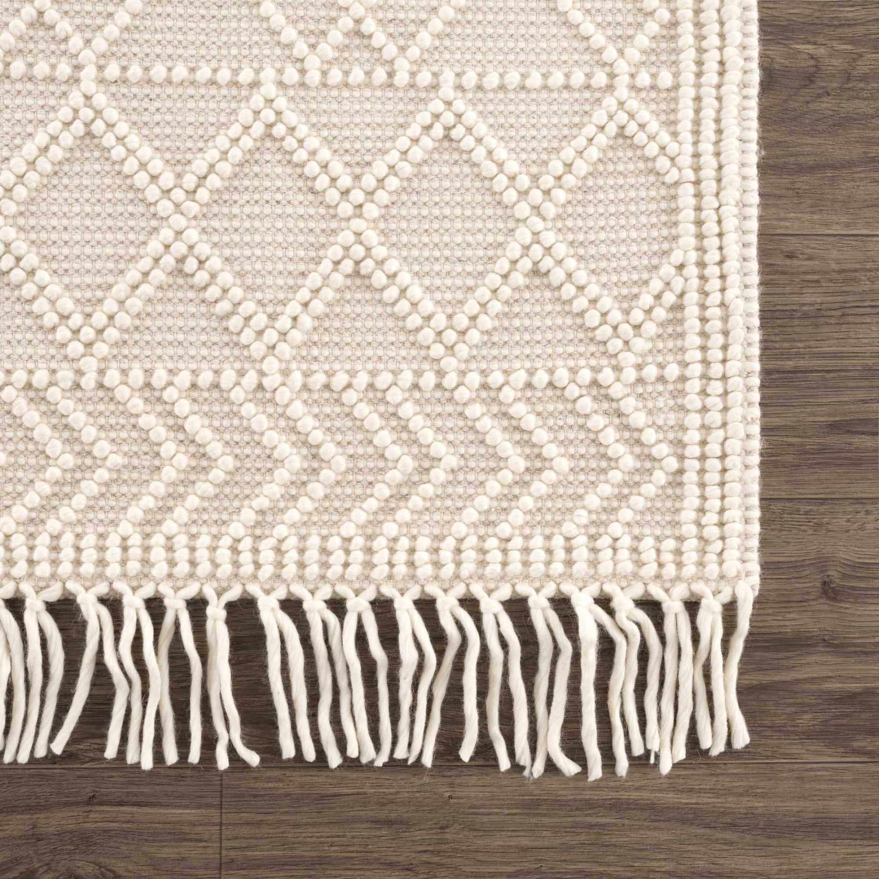 Tapis en laine Ramsbury Beige Trellis