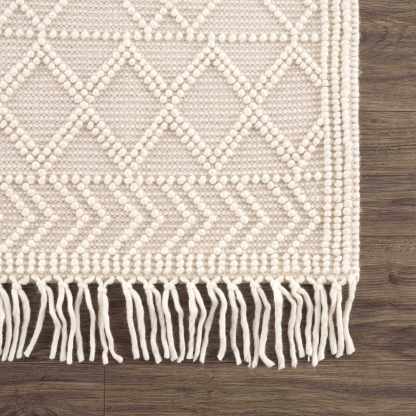 Tapis en laine Ramsbury Beige Trellis