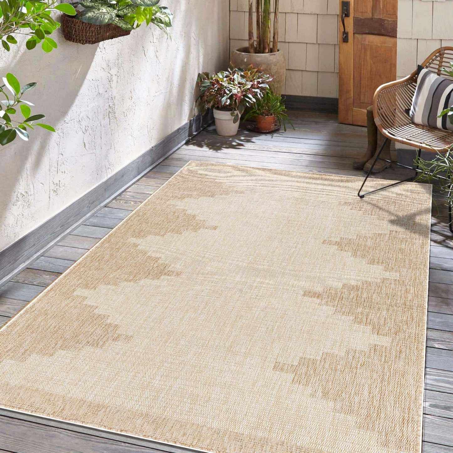 Tapis d'intérieur et d'extérieur Djugun beige