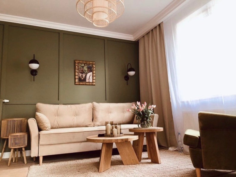 Tables basses rondes en chêne SK5 - Ensemble gigognes en bois massif ou simple - Design minimaliste fait main pour le salon