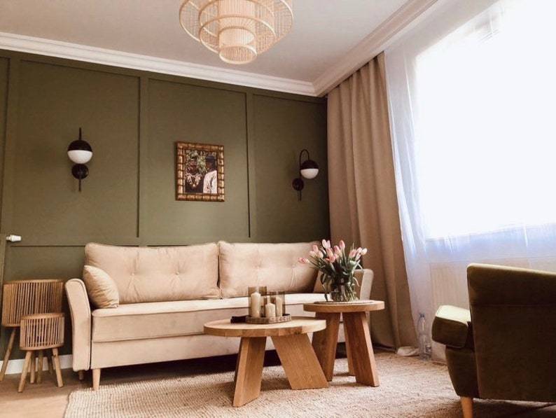 Tables basses rondes en chêne SK5 - Ensemble gigognes en bois massif ou simple - Design minimaliste fait main pour le salon