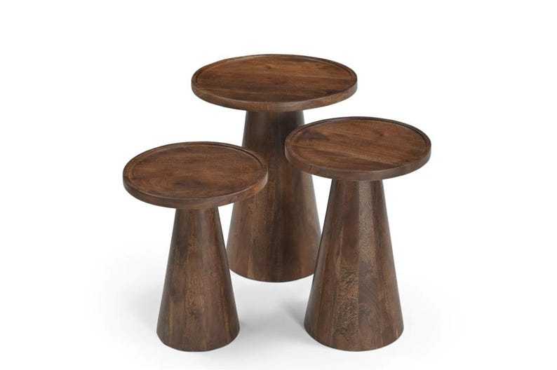 Set Of 3 Wooden Side Tables