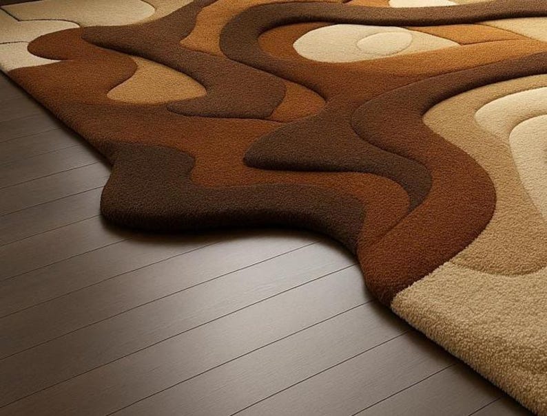 Tapis moderne touffeté à la main en laine bohème marron et beige 8 x 10 pour le salon, tapis bio abstraits 6 x 9 pour chambre à coucher, tapis personnalisés 4 x 6 5 x 7