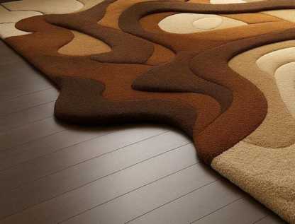 Tapis moderne touffeté à la main en laine bohème marron et beige 8 x 10 pour le salon, tapis bio abstraits 6 x 9 pour chambre à coucher, tapis personnalisés 4 x 6 5 x 7