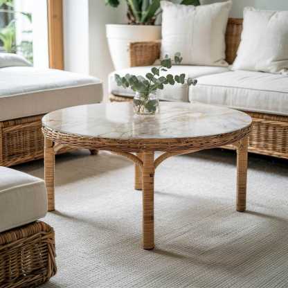 Plateau de table en verre marbre veiné blanc résistant rayures
