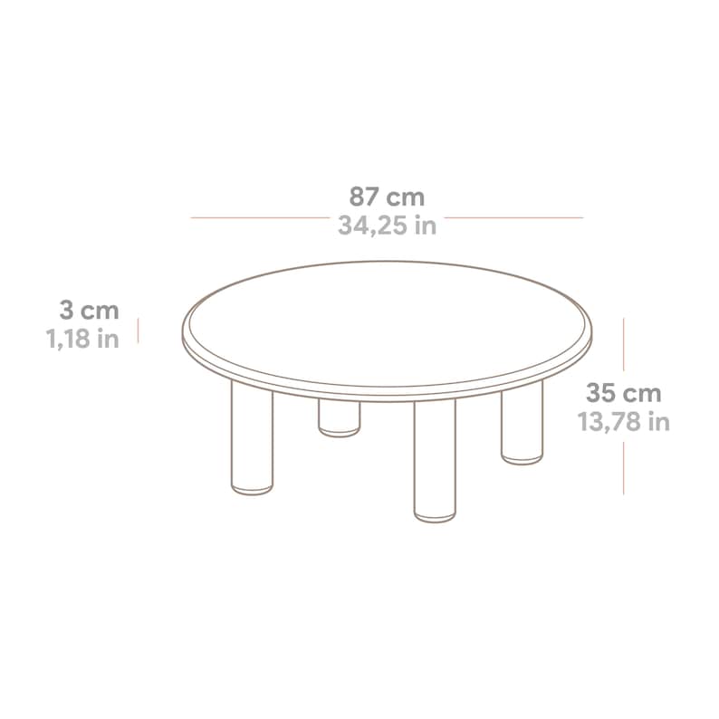 Table basse ronde, table de salon en bois massif, meuble artisanal - Maset