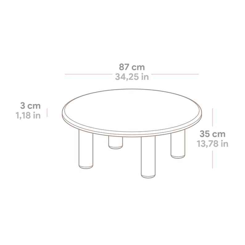 Table basse ronde, table de salon en bois massif, meuble artisanal - Maset