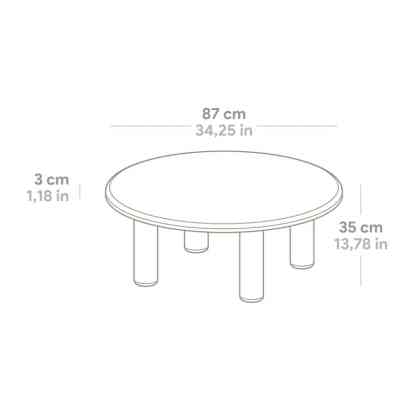Table basse ronde, table de salon en bois massif, meuble artisanal - Maset