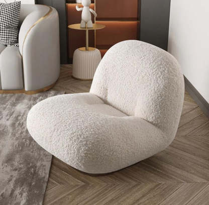 Modern Chair – Cozy Curved Lounge Seat, Minimalist Accent Armchair for Living Room