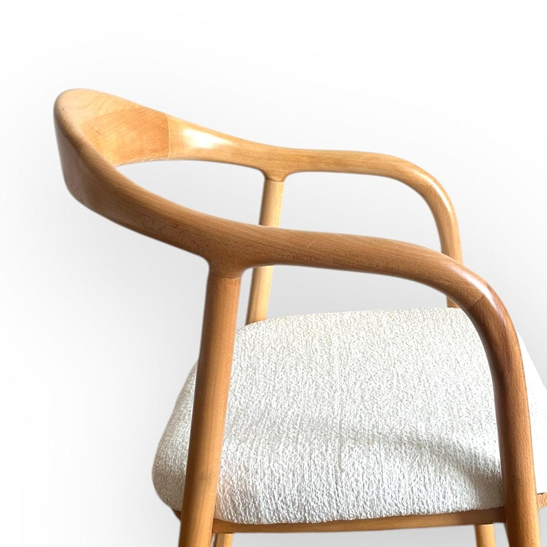 Chaise de salle à manger moderne en bois, chaise en bois naturel pour salle à manger, chaises de salon personnalisées, chaise en bois confortable avec dossier