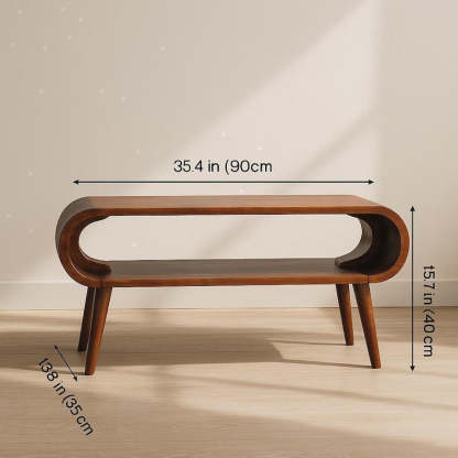 Table basse de style nordique en bois massif - châtaignier, mangue, miel, caramel et noyer