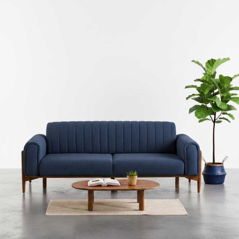 Table basse ovale, table d'appoint en bois avec pieds en bois, petite table basse moderne du milieu du siècle, meubles de salon, table de centre en bois