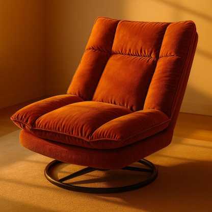 Fauteuil pivotant paresseux pivotant - Fauteuil en tissu avec dossier réglable pour le salon ou le balcon