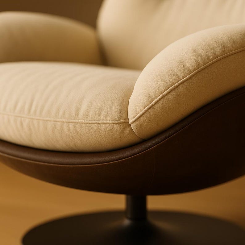 Chaise D'élégants fauteuils pivotants en similicuir créent un intérieur moderne