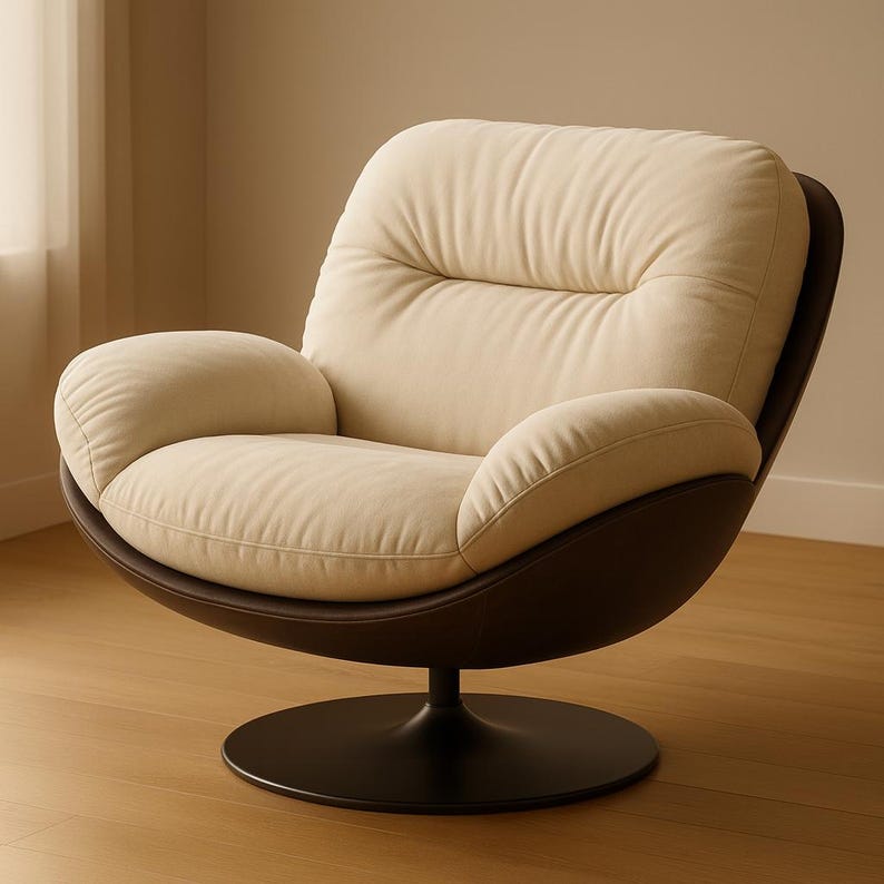 Chaise D'élégants fauteuils pivotants en similicuir créent un intérieur moderne