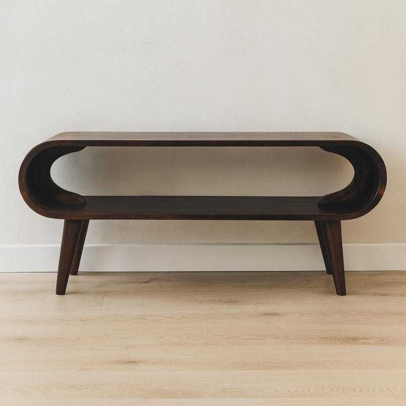 Table basse de style nordique en bois massif - châtaignier, mangue, miel, caramel et noyer