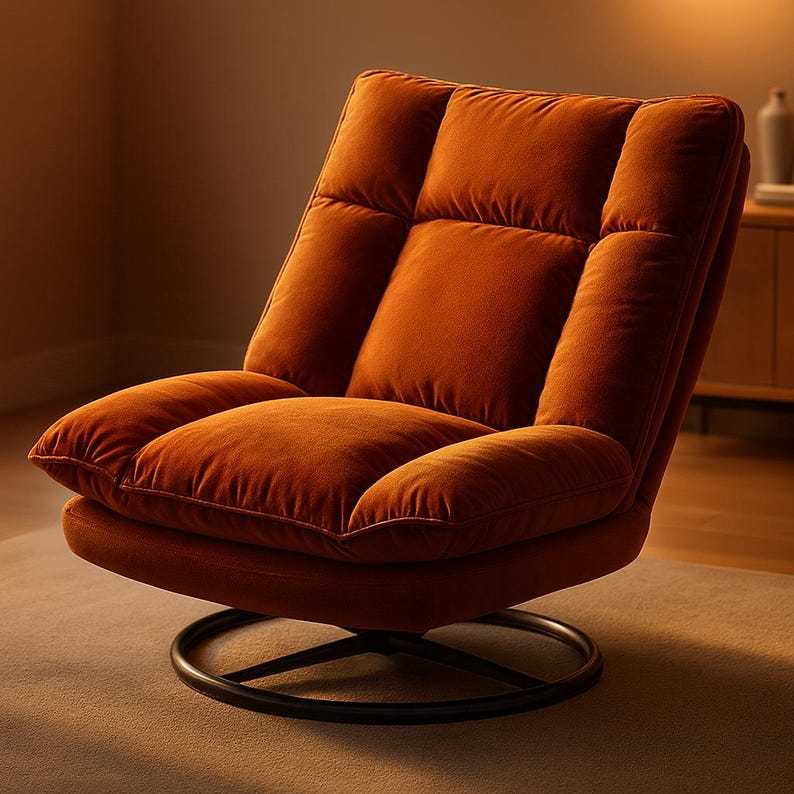 Fauteuil pivotant paresseux pivotant - Fauteuil en tissu avec dossier réglable pour le salon ou le balcon