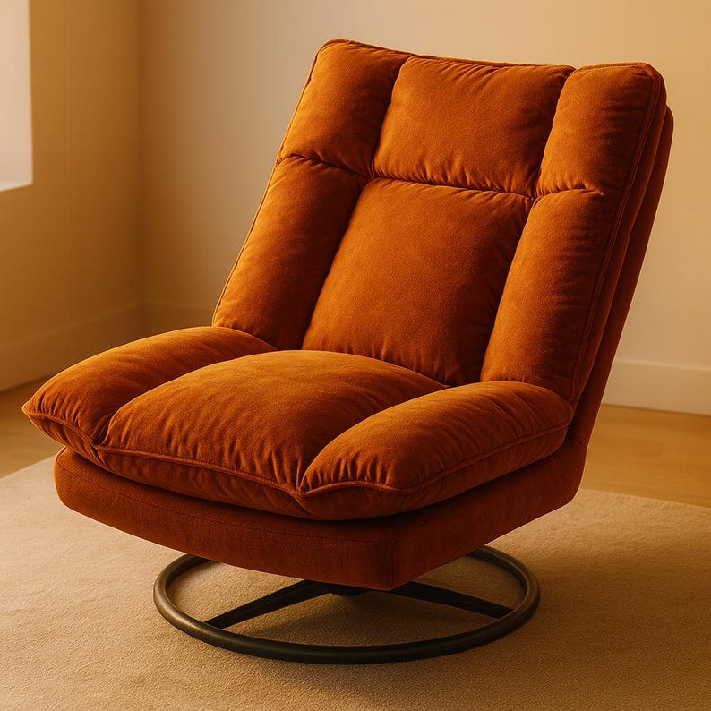 Fauteuil pivotant paresseux pivotant - Fauteuil en tissu avec dossier réglable pour le salon ou le balcon