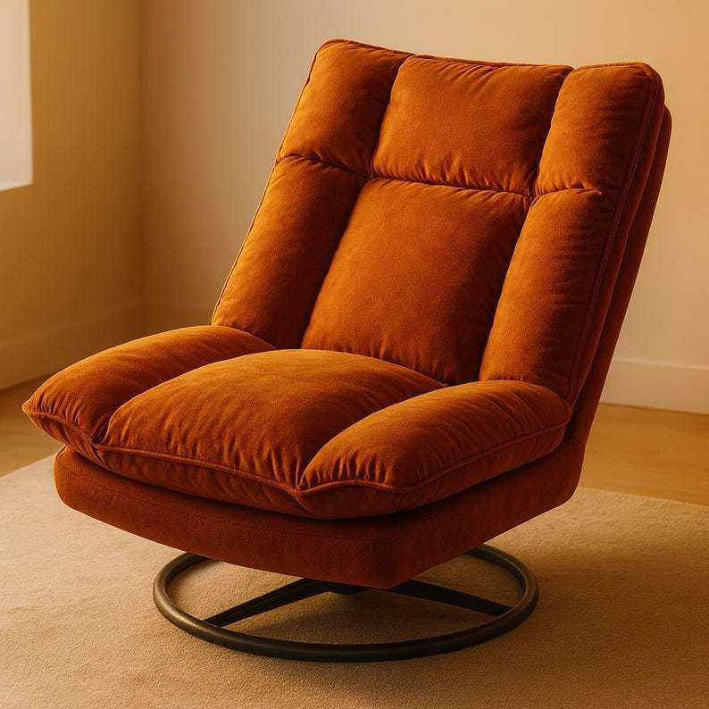 Fauteuil pivotant paresseux pivotant - Fauteuil en tissu avec dossier réglable pour le salon ou le balcon