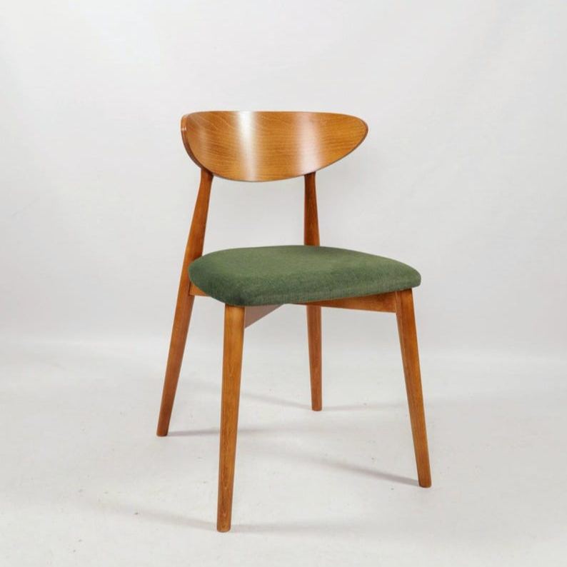 Chaises de salle à manger modernes Mid-Century : bois de hêtre et lin, personnalisables