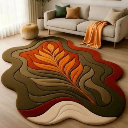 Tapis capitonné en laine abstrait : design zen irrégulier