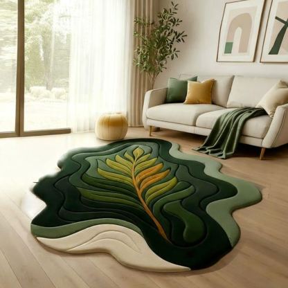 Tapis capitonné en laine abstrait : design zen irrégulier