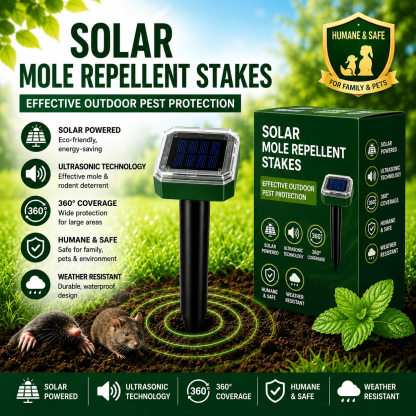 Noxrixa - 🌸Spring Sale 50% OFF☘️Solar Powered Waterproof Screw Mole Repellent