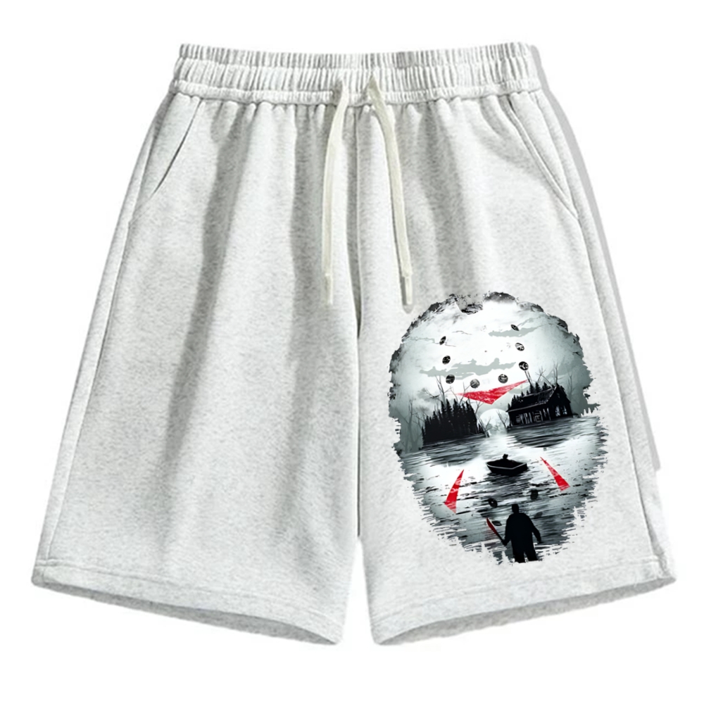 Killer Baseball Musk Japanese Ink Painting Cotton Casual Shorts