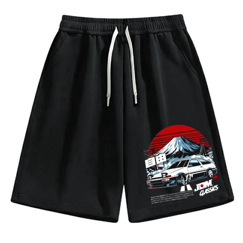 JDM Classic Racing Japanese domestic market Car AE86 Cotton Casual Shorts