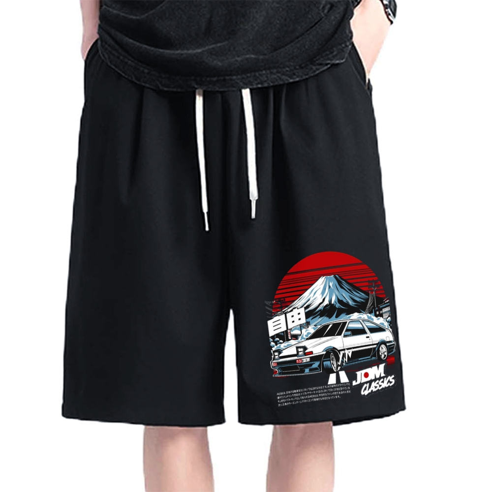 JDM Classic Racing Japanese domestic market Car AE86 Cotton Casual Shorts