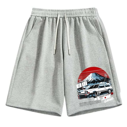 JDM Classic Racing Japanese domestic market Car AE86 Cotton Casual Shorts