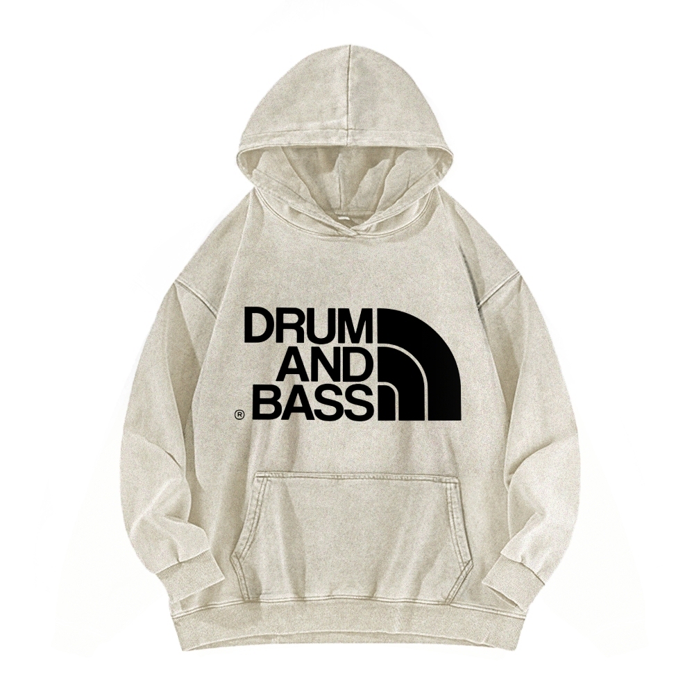 Drum And Bass Vintage Washed Hoodie