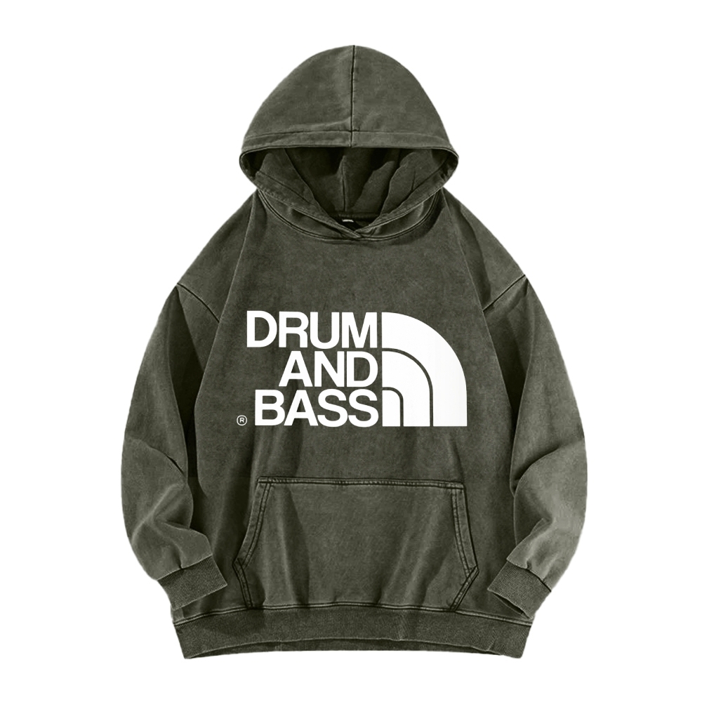 Drum And Bass Vintage Washed Hoodie