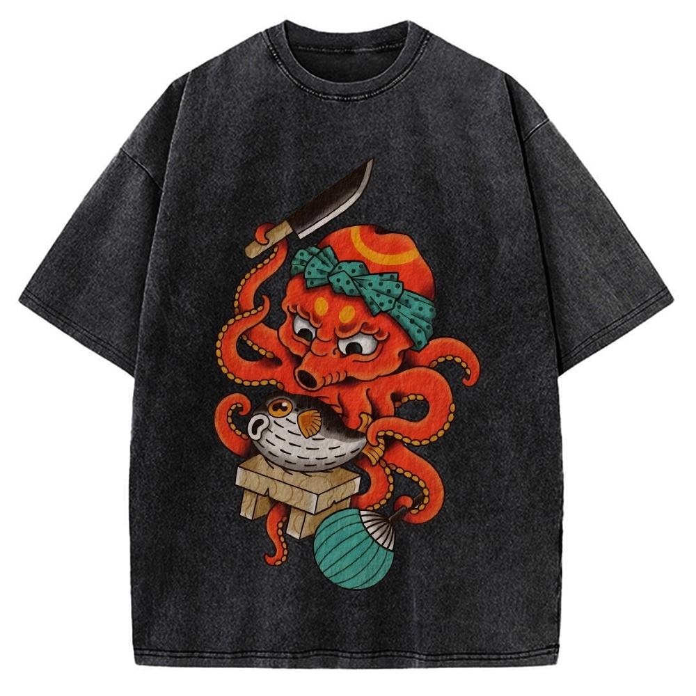 Octopus Chef Vintage Washed T-shirt
