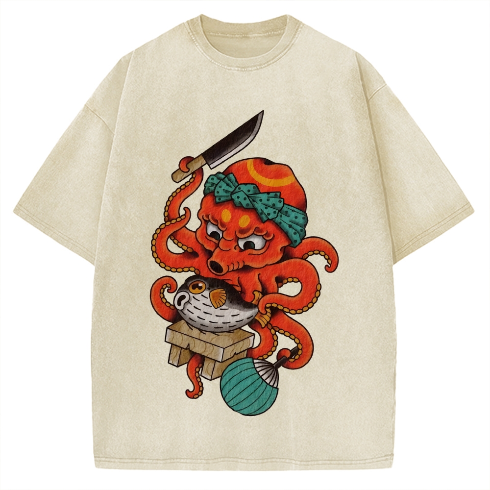 Octopus Chef Vintage Washed T-shirt
