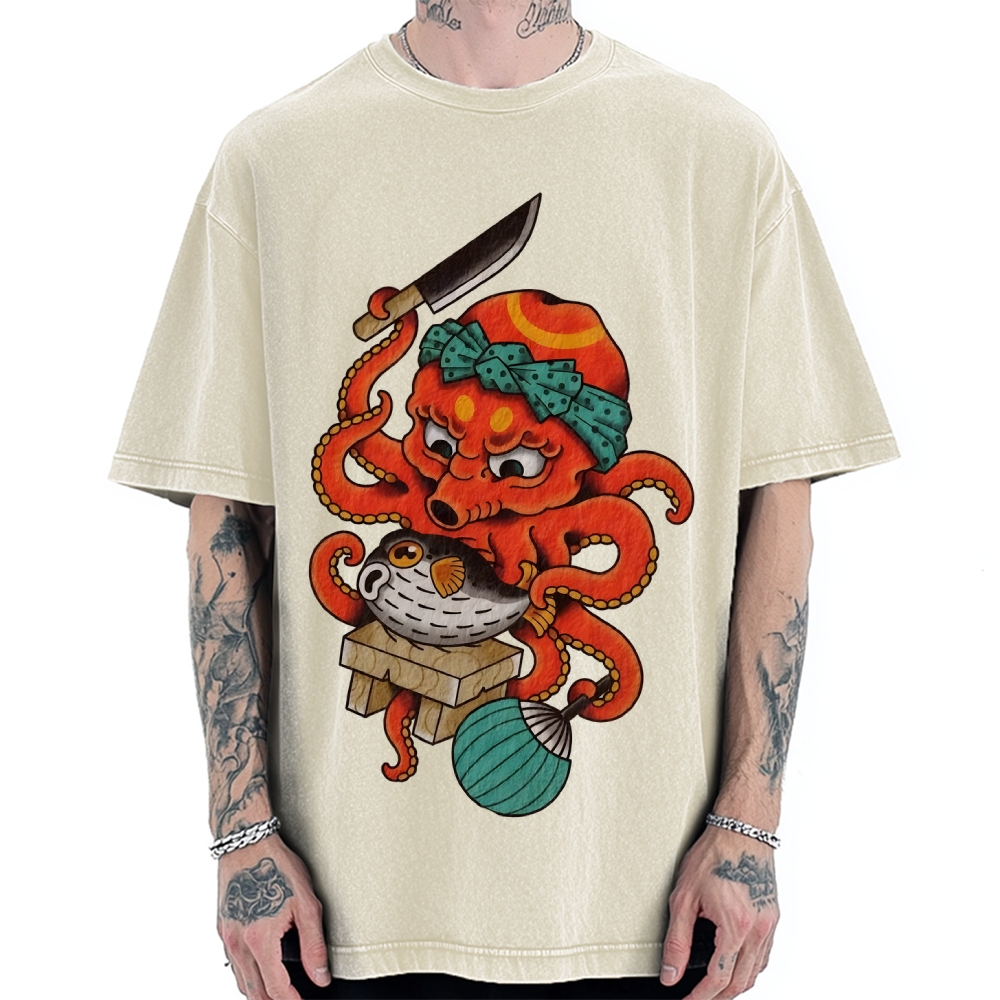 Octopus Chef Vintage Washed T-shirt