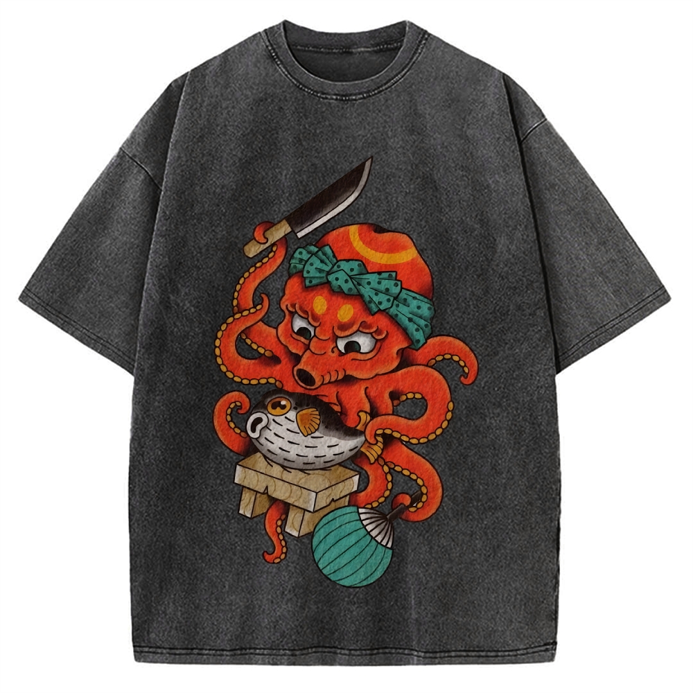 Octopus Chef Vintage Washed T-shirt