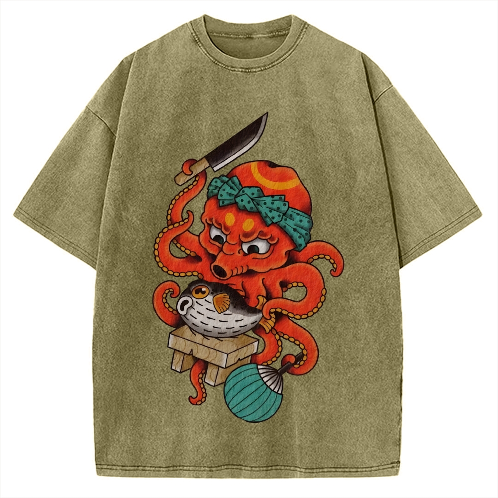 Octopus Chef Vintage Washed T-shirt