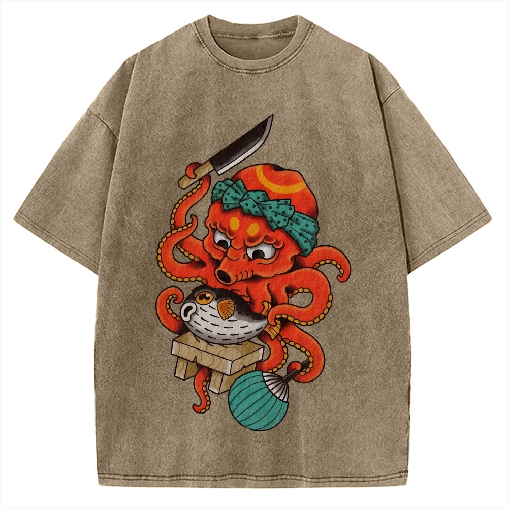 Octopus Chef Vintage Washed T-shirt