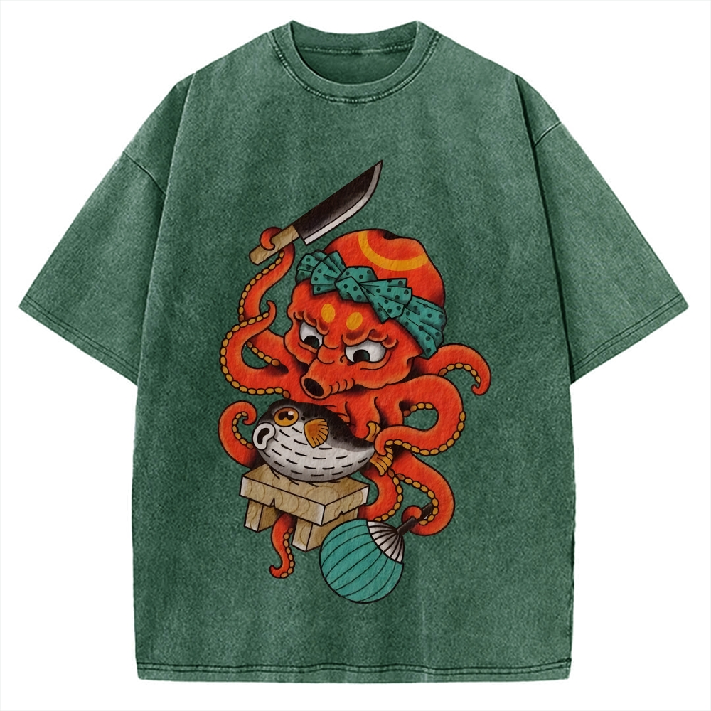 Octopus Chef Vintage Washed T-shirt