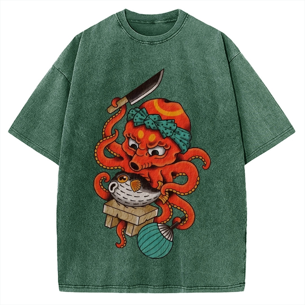 Octopus Chef Vintage Washed T-shirt